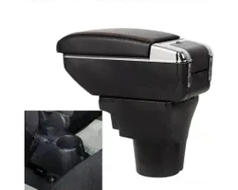 Подлокотник для Kia Rio 2 2005-2011 с USB красная строчка
